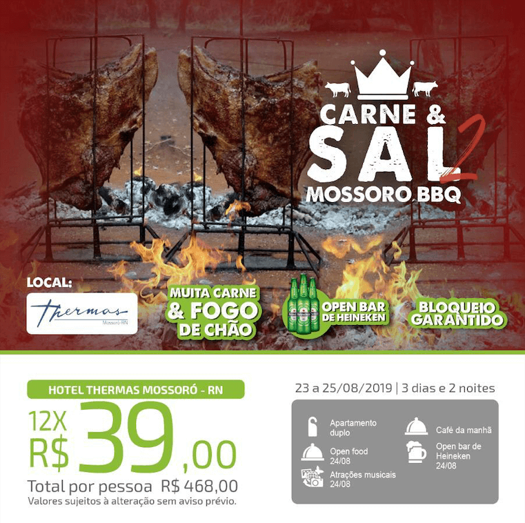 Carne & Sal Mossoró BBQ 2 : muita carne e fogo de chão no Thermas Resort